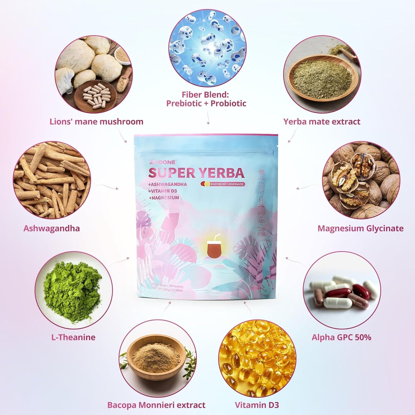 Super Yerba™ Instant Tea Powder Raspberry Lemonade Flavor